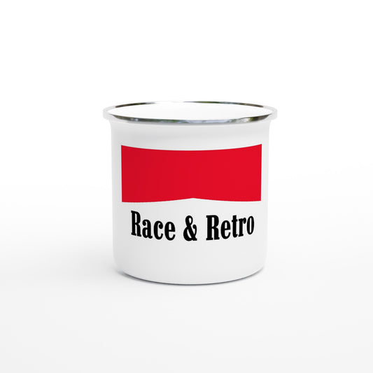 Race & Retro Rayne Wainey White 12oz Enamel Mug